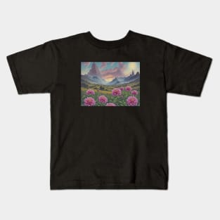 Dahlia Vintage Minimalist Flora Art Deco Positive Kids T-Shirt